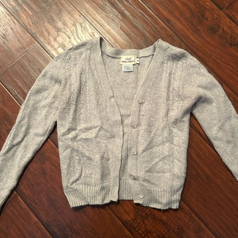 Macys Angora Gray Button-Up Women's Sweater